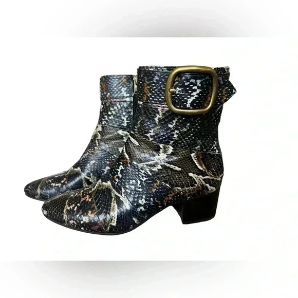 Coach Cassandra Oxblood/ Multicolor Real Snakeskin Booties - Picture 4 of 15